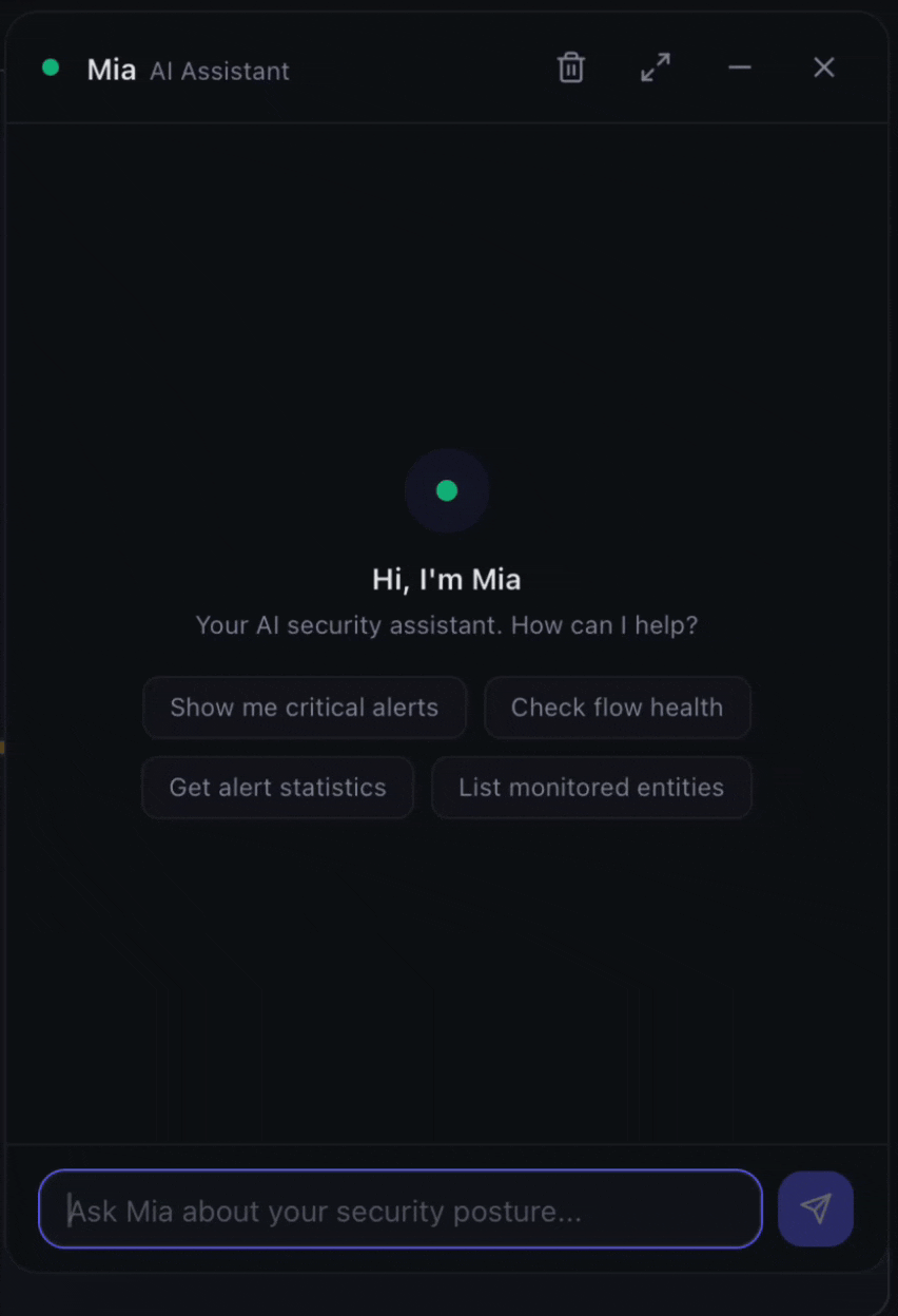 Mia chat panel in action